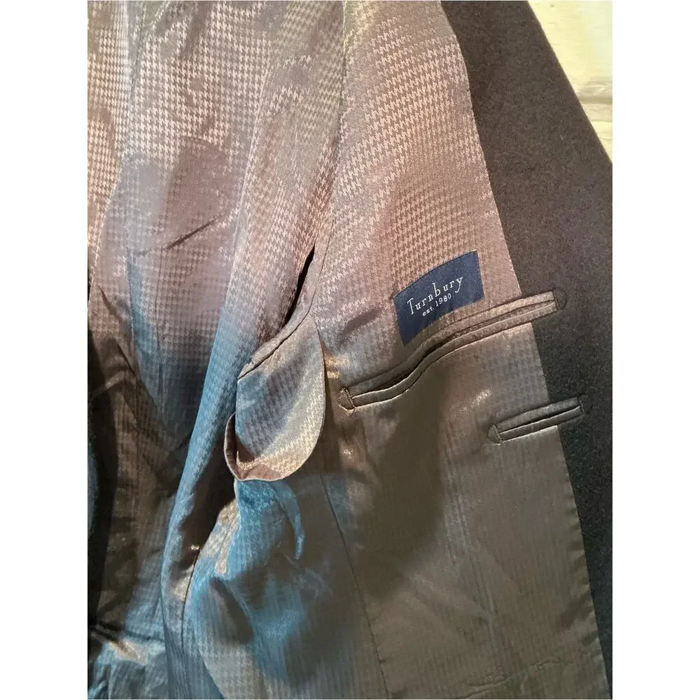 Turnbury Camel Hair Mens Sport Blazer Coat 44R black